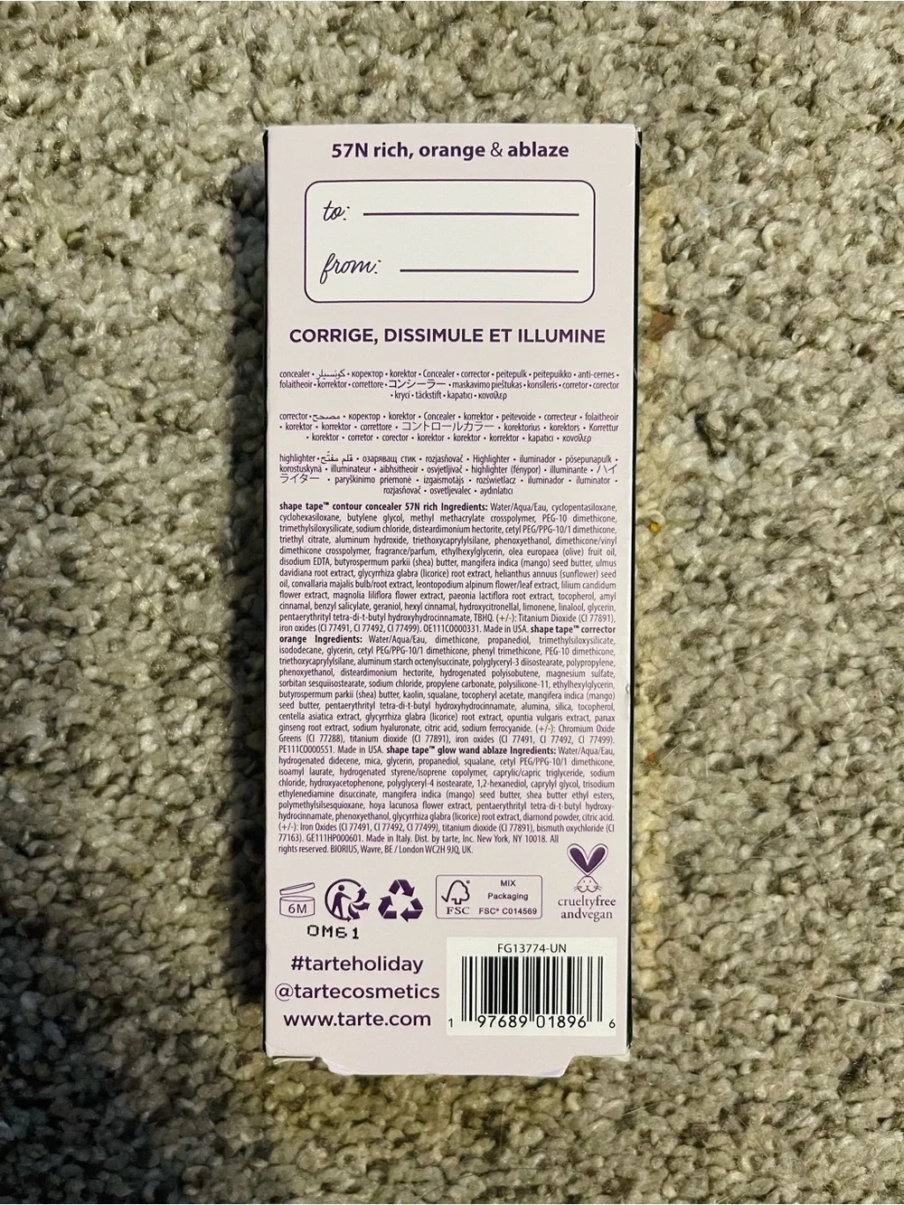 tarte Shape Tape Trio Box in Pink and Gold Accents